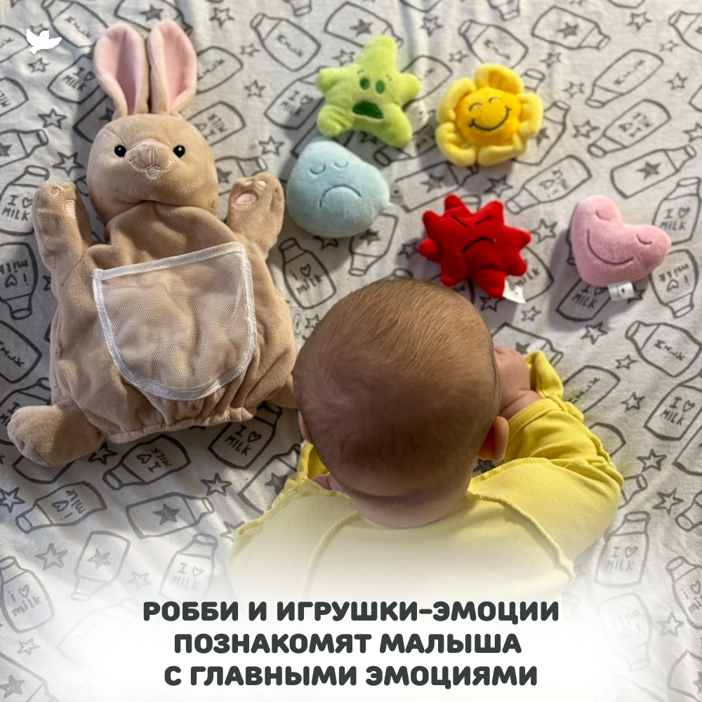 СНЯТ С ПРОДАЖИ! Умница®️ Умница. Кукла-рукавичка крольчонок Робби и 5 игрушек-эмоций со звуком. Управляем эмоциями.