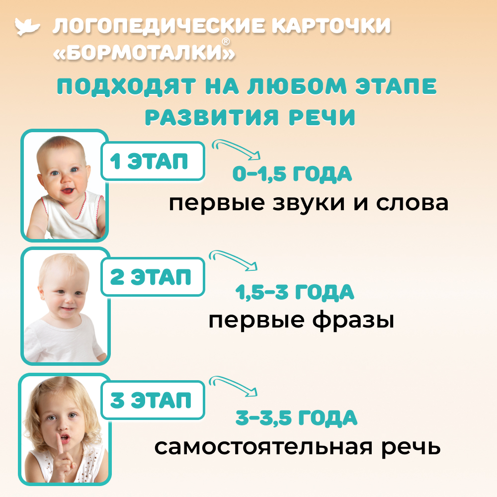 Умница® Бормоталки® 0+. Логопедические карточки для запуска речи (входит в набор Говорим)