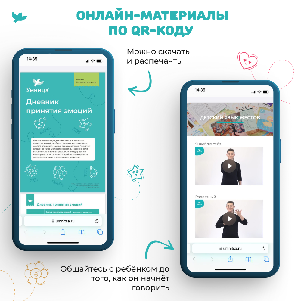 Умница®️ Набор из шести книг про эмоции для детей и советы для родителей